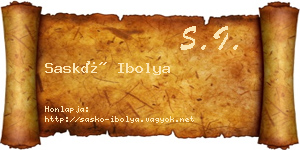 Saskó Ibolya névjegykártya